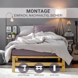 Homestyle4u Palettenbett 90 x 200 cm Braun