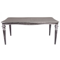 Casa Padrino Barock Esstisch Silber Anthrazit ausziehbar 180 - 230 cm - Tisch