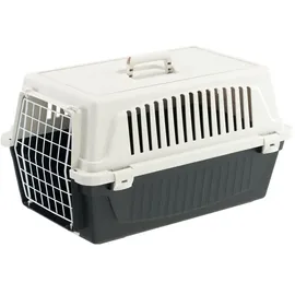 Ferplast Transportbox Katze, Hundetransportbox kleine Hunde und Katzen bis 8 kg, Tür aus plastifiziertem Eisen, Lüftungsschlitze, 37 x 58 x H 32 cm, Hartschalen Transportbehälter Atlas 20 EL, Schwarz