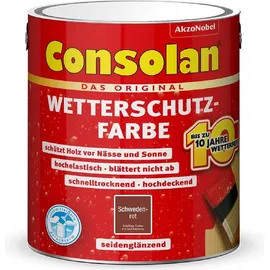 Consolan Wetterschutz-Farbe 750 ml schwedenrot seidenglänzend