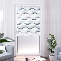K-HOME Doppelrollo Madrid 30 x 150 cm Wellen grau/weiß
