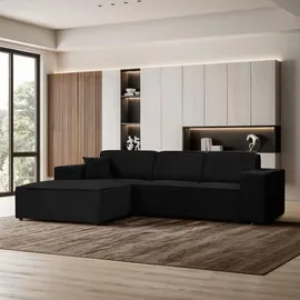 beautysofa Eckcouch 267 cm Schwarz