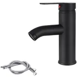 Schwarze Quadratische Waschtischarmaturen, Schwarze Waschbeckenarmaturen, Edelstahl-mischbatterie Für Warm- Und Kaltwasser, Toilette, Badezimmer, Waschbecken (a