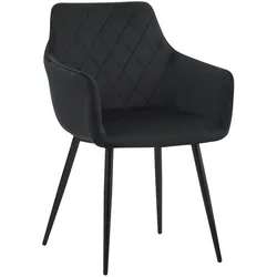 ALBATROS Esszimmerstühle 1er Set SALO, Schwarz - Modern und Stilvoll, bequemer Polsterstuhl - Eleganter Küchenstuhl, Stuhl Esszimmer
