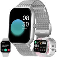 Smartwatch für Damen mit Telefonfunktion, 1,83" Touchscreen, IP68, 123 Sportmodi, Fitness-Tracker, Herzfrequenz, iOS/Android-kompatibel. - Schwarz