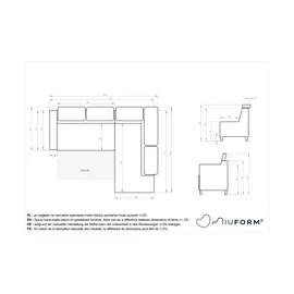 miuform Ecksofa mit Schlaffunktion Sweet Harmony ¦ blau ¦ Maße (cm): B: 253 H: 95