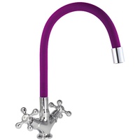 ATCO® Modern Zweigriffmischer Armatur flexibel Spüle Bad Küchenarmatur violett