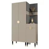 ABIKS MÖBEL Kompaktgarderobe PALERMO Set 6 Garderobe mit gepolsterten Paneelen, Industriell Design