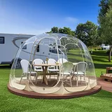 Klares Gartendomzelt für Camping Pop-up Transparentes Kuppelzelt für Terrassenessen, Outdoor-Lounge und Nutzung im Minihaus(A(Beige),Large)