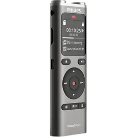 Philips DVT2075 Diktiergerät, metallisches Graphitgrau, mattes Schwarz, Silber
