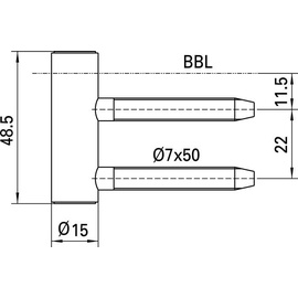 Simonswerk Rahmenteil V 4400 WF STA vern.f.3-tlg.Holzzargen SIMONSWERK