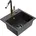 Mexen Milo 1-Becken-Granitspüle mit Mischbatterie Flora Schwarz gesprenkelt 6505-76-670401-57-B