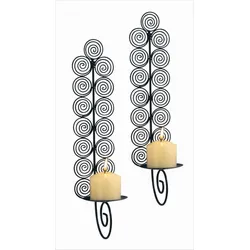 2er Set Kerzenwandhalter Wanddeko Kerzen Deko
