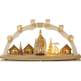 Richard Glässer GmbH Seiffen Richard Glaesser Schwibbogen Dresdner Frauenkirche mit Pyramide, HxB 40 cm,
