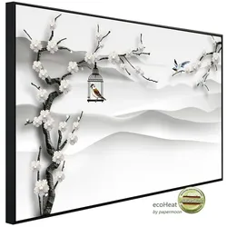 papermoon Infrarotheizung »EcoHeat - Ast mit Vogelkäfig«, Matt-Effekt - bunt