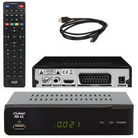 Comag HD 45 digitaler HD SAT Receiver (HDTV, DVB-S2, HDMI, 1080p, SCART, USB Mediaplayer, Full HD, Astra vorinstalliert) - schwarz