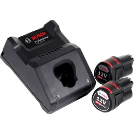 Bosch GEX 12V-125 inkl. 2x Akku 3,0 Ah + Ladegerät + Schleifset + L-Boxx