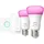 Philips Hue White & Col. Amb. E27 2er inkl. Dimmer Switch 75W Starter Set warmweiß