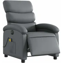vidaXL Massagesessel Elektrisch Kunstleder 92 x 99,5 x 0 cm Grau mit Fernbedienung