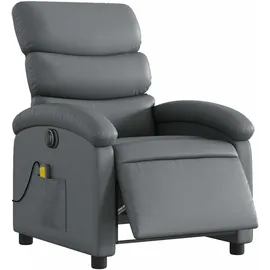 vidaXL Massagesessel Elektrisch Kunstleder 92 x 99,5 x 0 cm Grau mit Fernbedienung