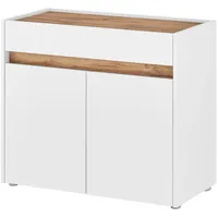 Furn.design Schuhschrank weiß Eiche Flurkommode 80 x 70 cm