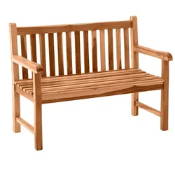 Balkonbank aus Teak Massivholz naturbelassen