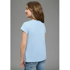 KangaROOS T-Shirt "Kangaroos T-Shirt Zitrone", Mädchen, Gr. 128/134, hellblau, Single Jersey, Obermaterial: 100% Baumwolle, bedruckt, Basic, Rundhals, Shirts T-Shirt, für Mädchen, Kurzarm, Basic Passform, mit modischem Druck