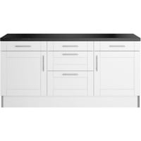 OPTIFIT Küche »Ahus«, 180 cm breit, ohne E-Geräte, Soft Close Funktion, MDF Fronten schwarz-weiß