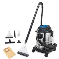 SCHEPPACH Multi-Sauger "SprayVac20", blau (blau, schwarz), B:33,5cm H:48cm T:38,5cm, Nass-Trocken-Sauger, 2 m Sprüh- & Saugschlauch, umfangreiches Zubehör