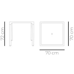 Packung mit 10 Tischen DONNA WHITE