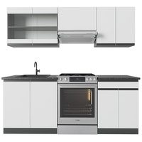 Vicco Küchenzeile R-Line J-Shape Anthrazit Weiß 200 cm modern Küchenschränke Küchenmöbel