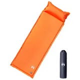 vidaXL Selbstaufblasende Isomatte mit Kissen Orange