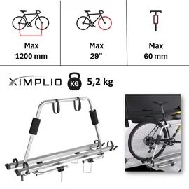 ximplio Fahrradträger Deichsel 2 Fahrräder E-Bike 40kg Silber