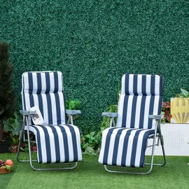 Outsunny Sonnenliege 60 x 75 x 102 cm Blau