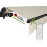empasa Elektrische Gelenkarmmarkise 'Start Plus' Markise Sonnenmarkise Sonnenschutz, komplett vormontiert, Verschiedene Größen und Farben, Farbe:Elfenbein, Größe:350 x 250