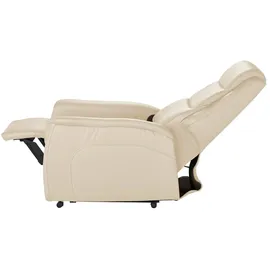 Hukla Fernsehsessel Dean Leder 70 x 107 x 88 cm Beige elektrisch