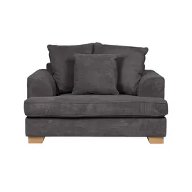Soho Sessel Franka Flachgewebe 136 x 87 x 103 cm Grau mit Kissen