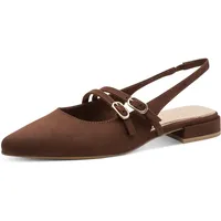 Marco Tozzi Damen Pumps weiches Feel Me Fußbett weiches Innenfutter Vegan Vegan, braun (Choco), 36 EU