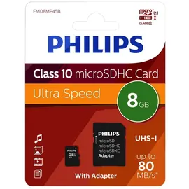 Philips microSDHC Ultra Speed 8GB Class 10 UHS-I + SD-Adapter