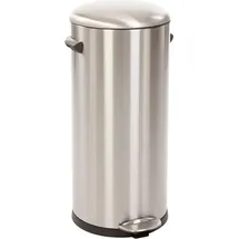 Proregal Retro Treteimer mit markanten Griffen und Kugelkappe | 30 Liter, HxØ 68,5x29,2cm | Kunststoff-Inneneimer | Silber