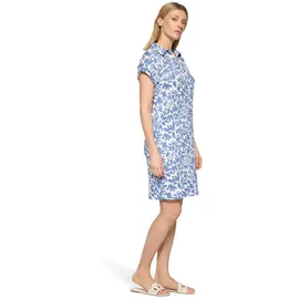 Cartoon Druckkleid Kurzarm Blau/Weiß 36