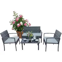 Relaxdays Gartenmöbel Set 4-tlg. Grau