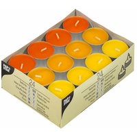 24 Teelichter Ø 38 mm · 16 mm Farben gelb orange borneo 15235 Teelicht