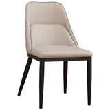 Xlmoebel Esszimmerstuhl Moderner Polsterstuhl aus Leder mit gepolstertem Sitz und Rückenlehne, Hergestellt in Europa beige