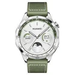 Huawei Watch GT 4 Smartwatch 46mm (Phoinix) silber/grün AMOLED-Display