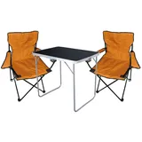 Mojawo 3-tlg Camping Set Gartenmöbel Campingtisch + 2 Campingstuhl Klappstuhl - Orange