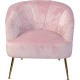 HOFMANN LIVING AND MORE Sessel, Beine aus Stahlrohr, goldfarben lackiert, Samtbezug rosa
