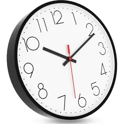 Intirilife Wanduhr in Schwarz - Weiß mit 30,5 cm Durchmesser - Praktische Zeitanzeige Chronometer