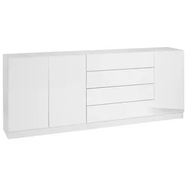 borchardt Möbel Vaasa 190 x 79 x 35 cm Weiß matt / Weiß hochglanz