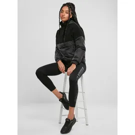 URBAN CLASSICS Ladies Sherpa Mix Pull Over Jacket - Schwarz - S